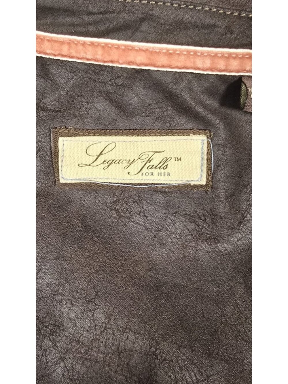 Legacy Falls Faux Leather Pearl Snap Shirt Shacket Rodeo Cowgirl Western Women L - Picture 2 of 13
